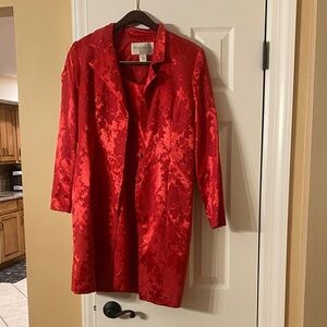 Vintage Hugo Buscati Red Floral Mini Dress and Jacket